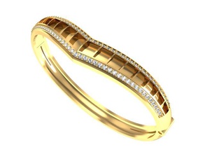 tjf 39 diamond gold bracelet 3d print model - Mito3D