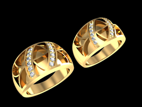 tjf 42 diamante ouro anel 3d print model - Mito3D