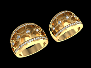 tjf 43 diamond gold ring 3d print model - Mito3D