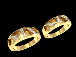 tjf 44 el diamante de oro anillo 3d print model - Mito3D