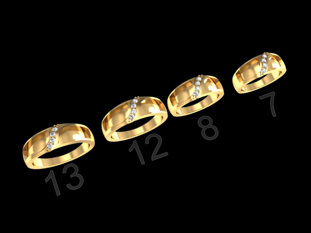 tjf 48 3d impressão modelo in argolas 3dexport diamante ouro anel 3D print model - Mito3D