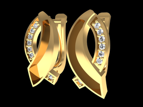 tjf 49 diamond gold Ohrring 3d print model - Mito3D