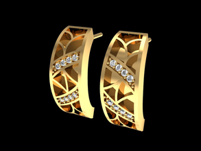 tjf 53 diamond gold earring 3d print model - Mito3D