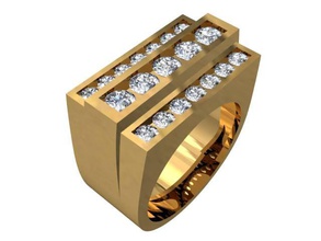 tjf 55 diamond gold ring 3d print model - Mito3D