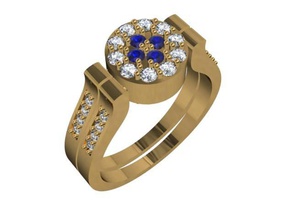 tjf 58 el diamante de oro anillo 3d print model - Mito3D