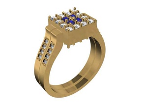 tjf 59 diamante oro anello 3d print model - Mito3D