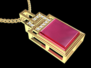 tjf 66 el diamante de oro colgante 3d print model - Mito3D
