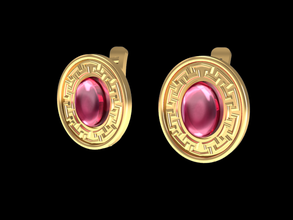 tjf 67 diamond gold earring 3d print model - Mito3D