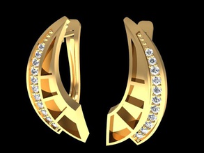 tjf 6 diamond gold Ohrring 3d print model - Mito3D