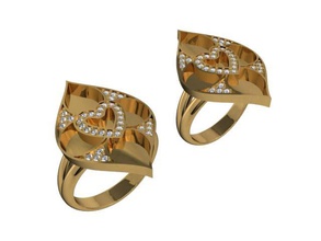 tjf 70 diamond gold ring 3d print model - Mito3D