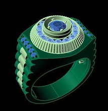 tjf 74 diamond gold ring 3d print model - Mito3D