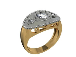 tjf 80 diamond gold ring 3d print model - Mito3D