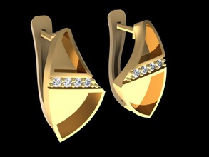 tjf 9 diamond gold Ohrring 3d print model - Mito3D