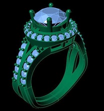 tjo 14 diamond gold ring 3d print model - Mito3D