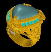 tjo 15 diamond gold ring 3d print model - Mito3D