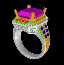 tjo 16 diamond gold ring 3d print model - Mito3D