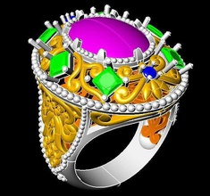 tjo 31 diamond gold ring 3d print model - Mito3D