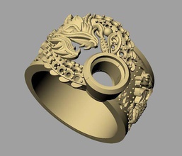 tjo 35 diamond gold ring 3d print model - Mito3D