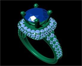 tjo 3 diamond gold ring 3d print model - Mito3D