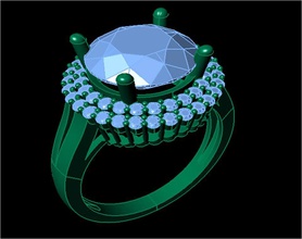 tjo 5 diamond gold ring 3d print model - Mito3D