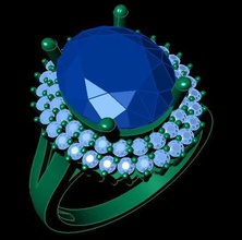 tjo 6 diamond gold ring 3d print model - Mito3D