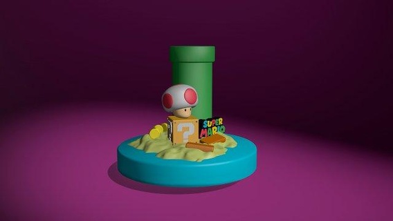 rospo matita mostri creature toad3d portacarte decorazione giochi giocatore Mario Bros videogiochi 3d print model - Mito3D