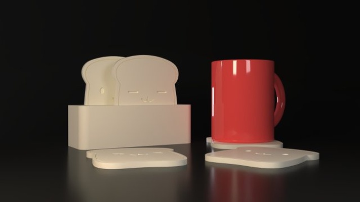 toast coasters 3d print model in decor 3dexport coffee drinks cup coaster 3d print model - Mito3D