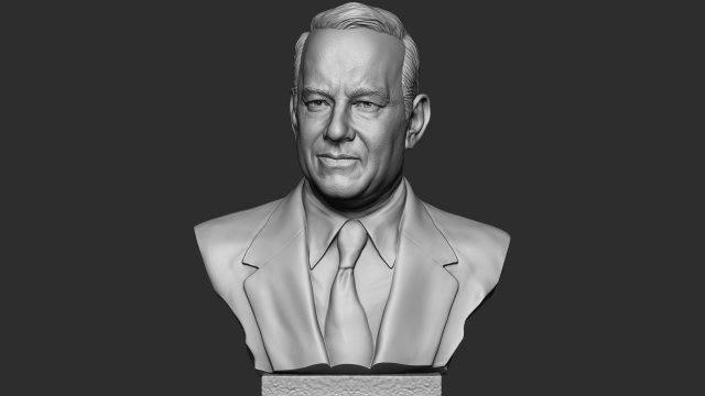 Tom Hanks Skulptur Hollywood Skulpturen Darsteller Berühmtheit Charakter Film Oscar berühmt Büste Wald Freeman gump Caprio Niro Grün Jolie 3D print model - Mito3D