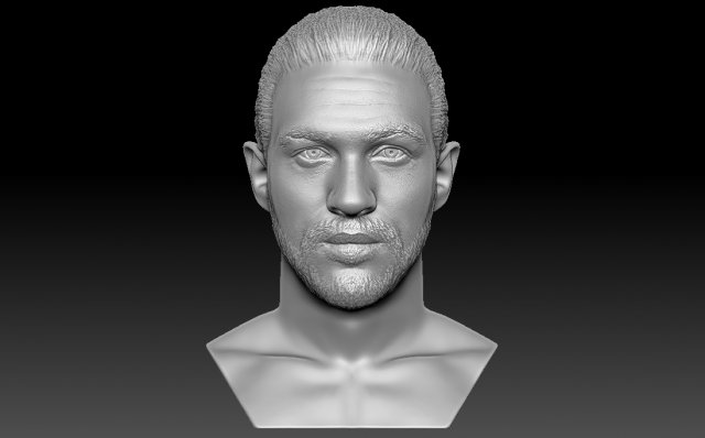 tom hardy bust 3d printing ready stl obj formats print model in sculpture 3dexport cillian murphy di caprio pitt smith venom mad max peaky blinders gangster mafia hollywood celebrity oscars character 3D print model - Mito3D