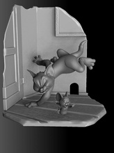 tom jerry 3d parintabe impressão modelo in animais 3dexport mgm desenho animado hanna barbara gato rato raça 3d print model - Mito3D