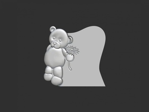 lapide orsacchiotto orso figura 3d stampa modello in segni loghi 3dexport tomba memoriale cimitero monumento stl cnc ayi intaglio scolpito 3d print model - Mito3D
