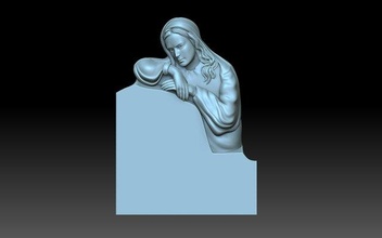 tombstone 3d print model in sculpture 3dexport monument memorial cnc angel mourner grieving figurine angels religion 3d print model - Mito3D