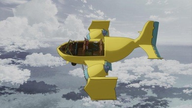 toon avion dirigeable vol anime manga gréé dessin animé véhicule aile animation bandes dessinées stylisé fantaisie aventure amulette albatros air Voyage 3d print model - Mito3D