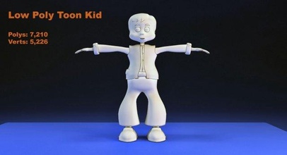 toon kid vr - ar low-poly child man character cartoon fun body person 3d print model - Mito3D