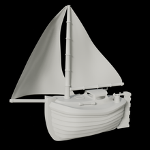 toon yacht 3d modello in barca vela 3dexport cartone animato porta moto d'acqua mare nave cargo fiume acqua oceano viaggio vento 3d print model - Mito3D