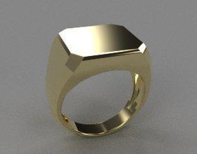 top carrés chanfreinés anneau de l'anneau imprimable rhino3d 3d print model - Mito3D