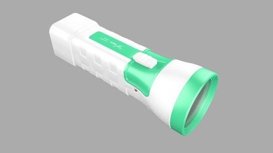 antorcha 1 Linterna policía emergencia ligero herramienta destello LED plastico lámpara bulbo batería equipo seguridad eléctrico bolsillo reflector buscar blanco 3d 3d print model - Mito3D