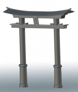 torii Japon portail samouraï architecture tori tmnt Japonais Sakura diorama récit tortues Jeux jouets 3d print model - Mito3D