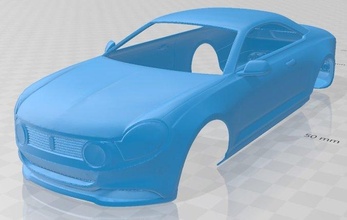 Turin 380 Konzept druckbar Körper Wagen Slot scalextric tamiya rc miniz Hobby Mikro 3d print model - Mito3D