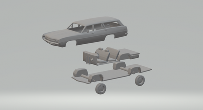 torino station wagon 71 kit diecast hotwheels slot slotcar slot-car hot toys car 3dpirnt print printing printable