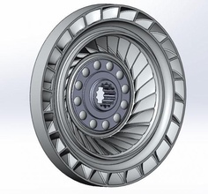 torque converter turbine wheel 3d print model - Mito3D