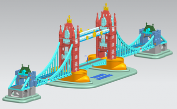 tour pont Londres Angleterre miniature gothique point repère tower bridge sjh 3d print model - Mito3D