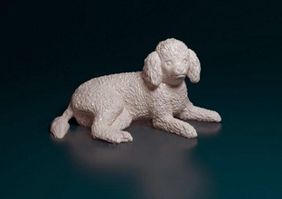 toy poodle lying dog animal printready stl obj poodle toy miniature