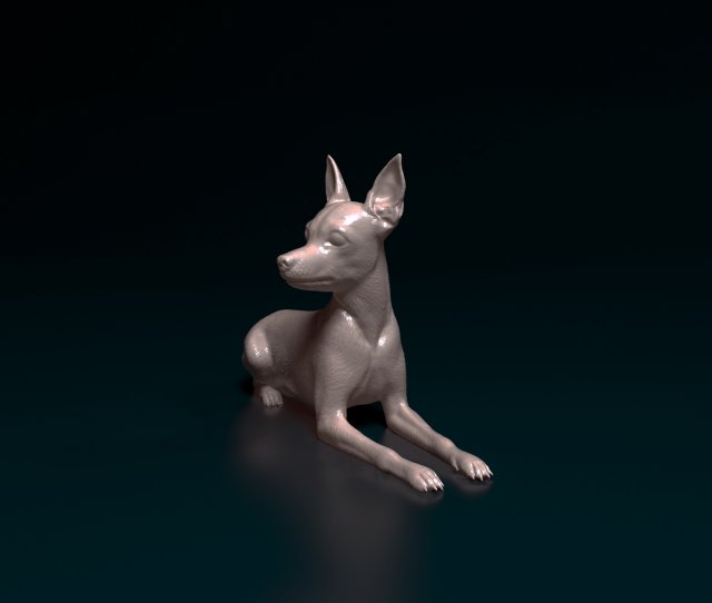 Spielzeug Terrier Lügen zwerg Miniatur Mini stl obj gedruckt Hund Tier 3D print model - Mito3D