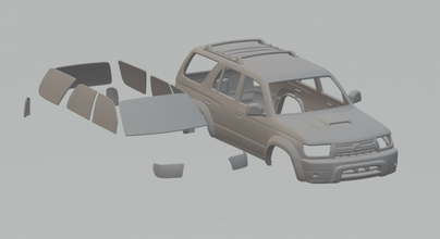 toyota 4runner 3d print model in vehicle 3dexport diecast slot-car slotcar slot car hot hotwheels rc 3d print model - Mito3D