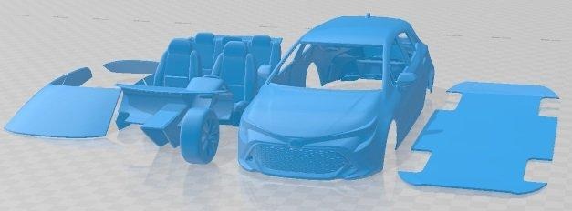 toyota auris 2019 imprimible coche vehiculo automotor espacio scalextric Tamiya rc miniz pasatiempo micro fundido presión 3d print model - Mito3D