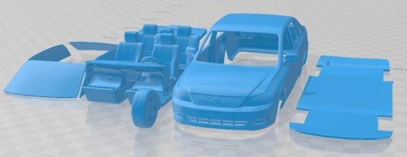 toyota avalon xl 2001 imprimível carro 3d impressão modelo in automotivo 3dexport fenda escalextrico tamiya rc miniz passatempo micro 3d print model - Mito3D