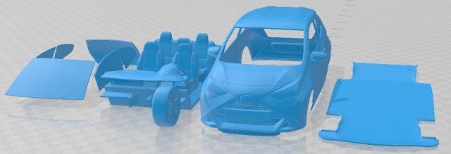 Toyota Aygo 2019 yazdırılabilir araba otomotiv yuva ölçülü Tamiya rc miniz hobi mikro döküm 3d print model - Mito3D