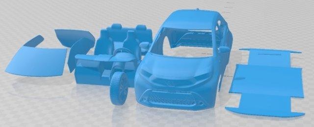 Toyota Aygo 2022 yazdırılabilir araba otomotiv yuva ölçülü Tamiya rc miniz hobi mikro döküm 3d print model - Mito3D