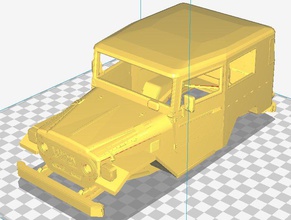 toyota bj 40 imprimible cuerpo coche vehiculo 3d impresión modelo in automotor 3dexport redada dakar 4x4 camino espacio miniz scalextric automóvil 3d print model - Mito3D